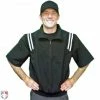 Smitty Umpire Smitty Traditional Half-Zip Short Sleeve Umpire Jacket - Black And White 1 Smitty Umpire Smitty Traditional Half-Zip Short Sleeve Umpire Jacket - Black And White -Cheap Bats Store S324 BK WH Smitty Traditional Half Zip Short Sleeve Umpire Jacket Black and White Worn Front View