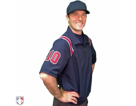 Smitty Umpire Smitty Traditional Half-Zip Short Sleeve Umpire Jacket - Navy And Red 5 Smitty Umpire Smitty Traditional Half-Zip Short Sleeve Umpire Jacket - Navy And Red - Image 3