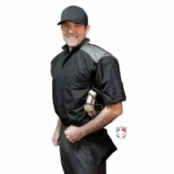 Smitty Umpire Smitty Major League Replica Convertible Umpire Jacket - Black With Charcoal Grey 16 Smitty Umpire Smitty Major League Replica Convertible Umpire Jacket - Black With Charcoal Grey -Cheap Bats Store S340 Smitty Major League Replica Convertible Umpire Jacket Black with Charcoal Grey angled with no sleeves plate