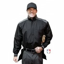 Smitty Umpire Smitty Major League Replica Convertible Umpire Jacket - Black With Charcoal Grey 15 Smitty Umpire Smitty Major League Replica Convertible Umpire Jacket - Black With Charcoal Grey -Cheap Bats Store S340 Smitty Major League Replica Convertible Umpire Jacket Black with Charcoal Grey front with sleeves plate