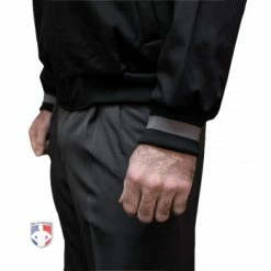 Smitty Umpire Smitty Major League Replica Thermal Umpire Jacket - Black With Charcoal Grey -Cheap Bats Store S341 Smitty Major League Replica Thermal Umpire Jacket Black with Charcoal Grey Cuff