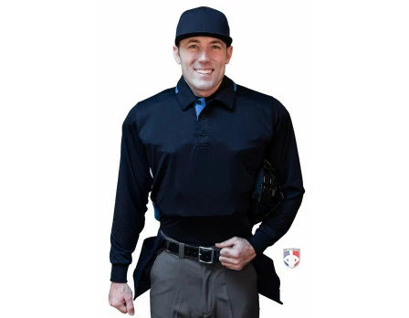 Smitty Umpire Smitty NCAA Softball Long Sleeve Body Flex Men's Umpire Shirt - Midnight Navy 4 Smitty Umpire Smitty NCAA Softball Long Sleeve Body Flex Men's Umpire Shirt - Midnight Navy - Image 2