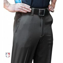 Smitty Umpire Smitty Performance Poly Spandex Charcoal Grey Flat Front Umpire Base Pants With Expander Waistband