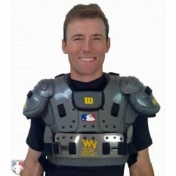 New Balance Referee And Umpire Shoes New Balance Challenger Mock Neck Short Sleeve Compression Shirt -Cheap Bats Store TMMT717 NB Mock with chest protetor