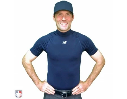 New Balance Referee And Umpire Shoes New Balance Challenger Mock Neck Short Sleeve Compression Shirt - Navy 3 New Balance Referee And Umpire Shoes New Balance Challenger Mock Neck Short Sleeve Compression Shirt - Navy