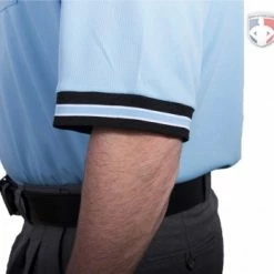 Smitty Umpire Smitty Pro Knit Umpire Shirt - Powder Blue With Black Collar -Cheap Bats Store U126 300 Sleeve
